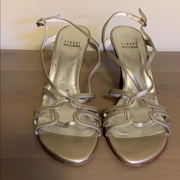 Stuart Weitzman Metallic Leather Sandals - Women’s Size 7 - Picture 3 of 4